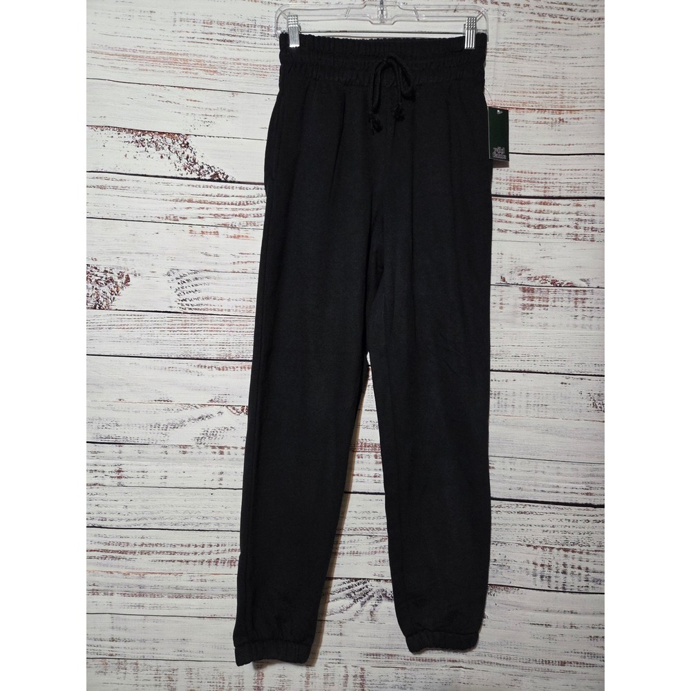 Wild Fable Womens High-Rise Drawstring Sweatpants Black Joggers XS NEW